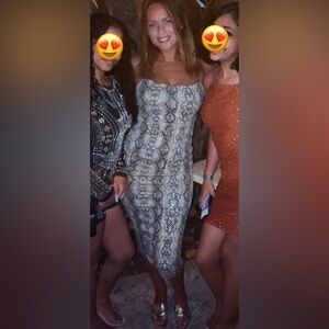 VALIANT Silhouette ankle snakeskin tight fitted dress size medium